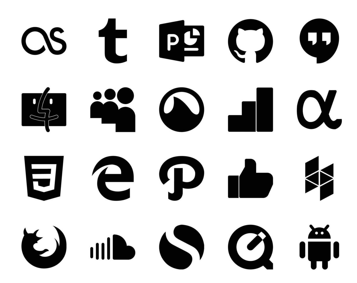 20 Social Media Icon Pack Including soundcloud firefox google analytics houzz path vector