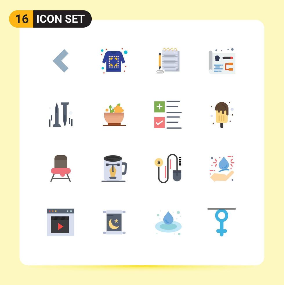 Set of 16 Modern UI Icons Symbols Signs for herbal diy notebook nail development Editable Pack of Creative Vector Design Elements