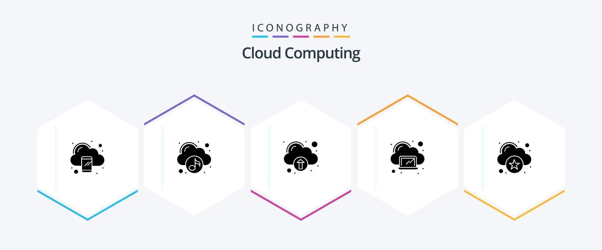 Cloud Computing 25 Glyph icon pack including cloud. server. technology. network. cloud vector