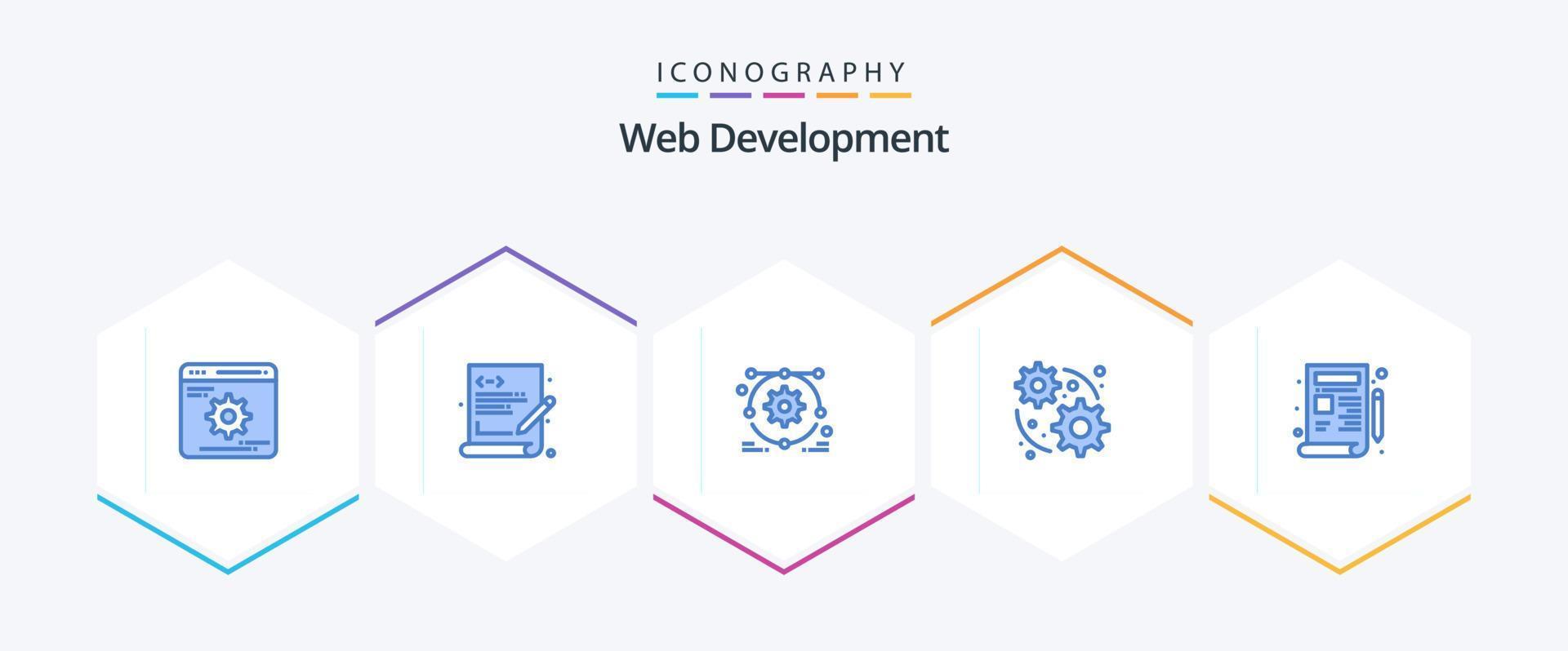 Web Development 25 Blue icon pack including drawing. design. development. blueprint. web vector