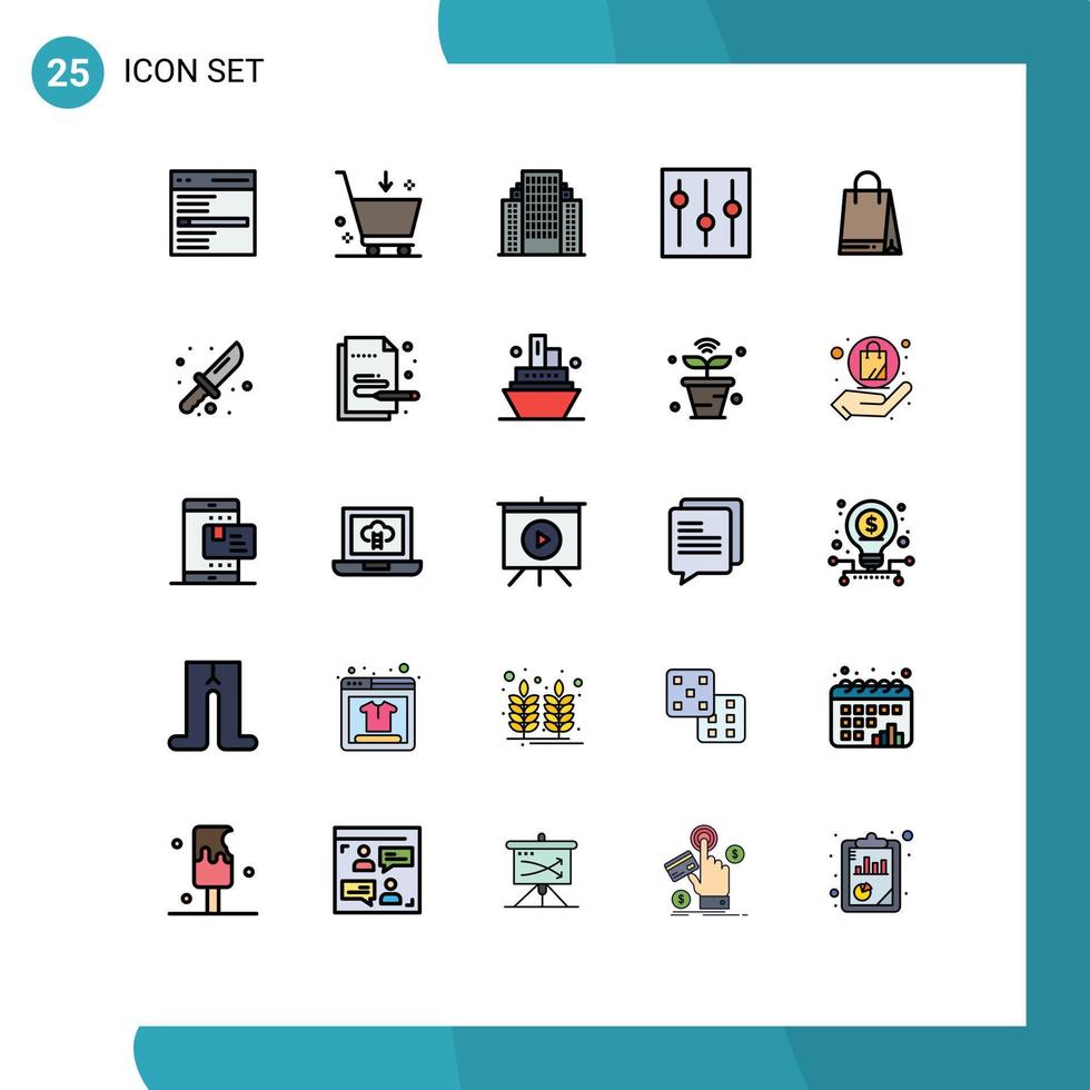 Set of 25 Modern UI Icons Symbols Signs for user interface e elements company Editable Vector Design Elements