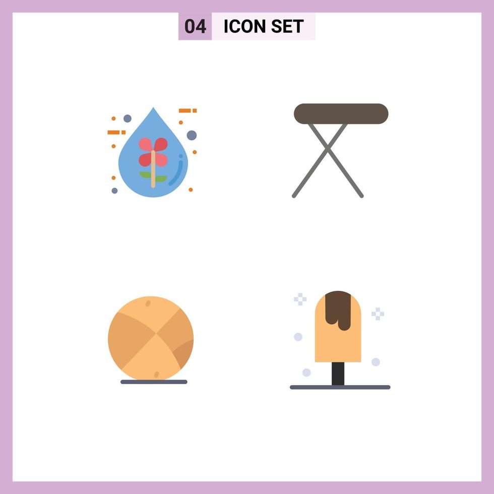 Modern Set of 4 Flat Icons Pictograph of bio basketball ecofriendly home game Editable Vector Design Elements