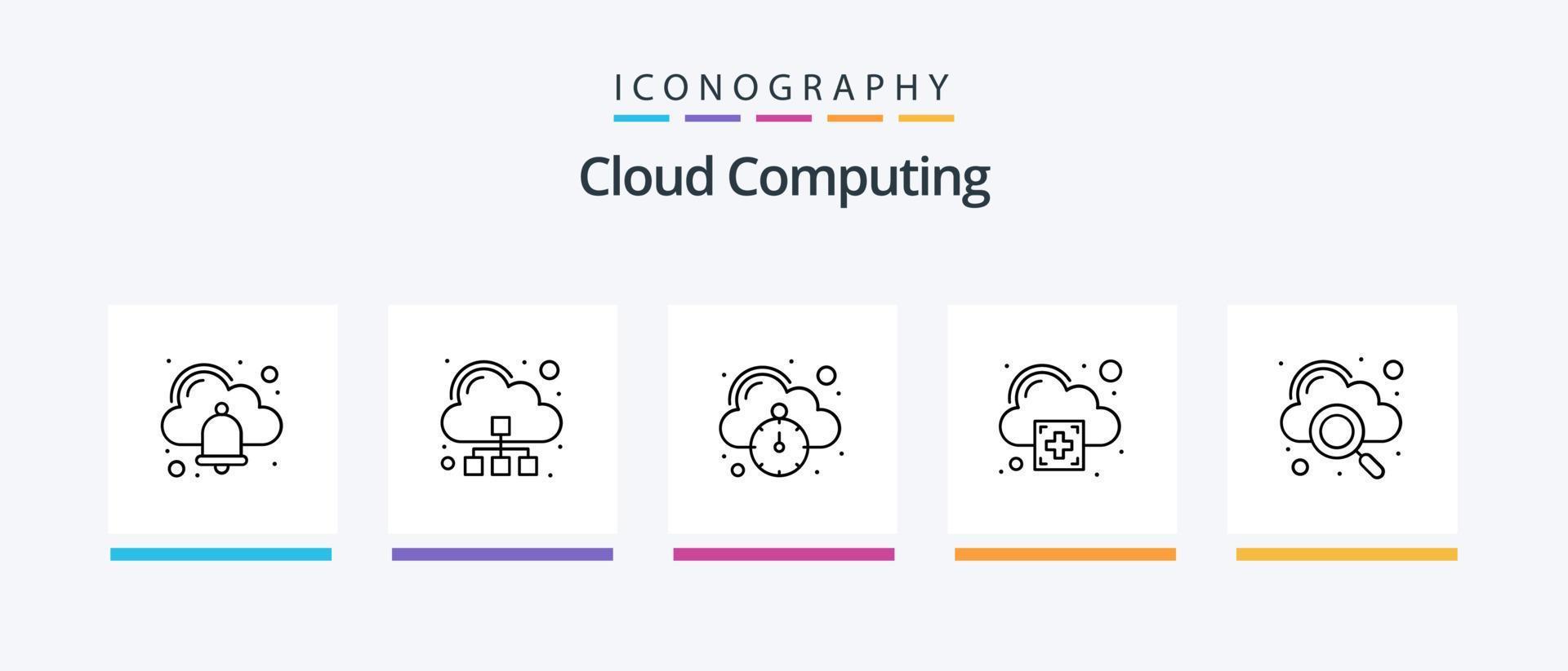 Cloud Computing Line 5 Icon Pack Including compact disk. access. cloud. download. Creative Icons Design vector