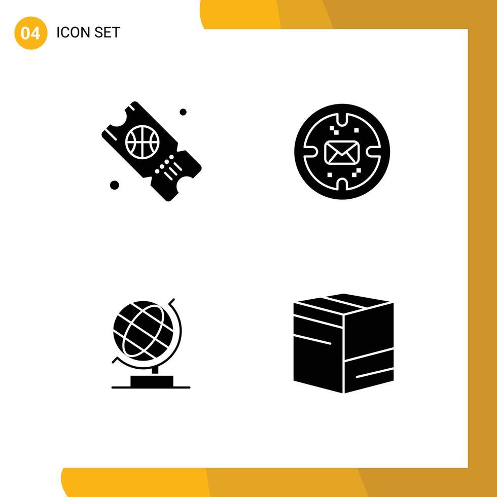 Set of Modern UI Icons Symbols Signs for basketball globe business mail box Editable Vector Design Elements