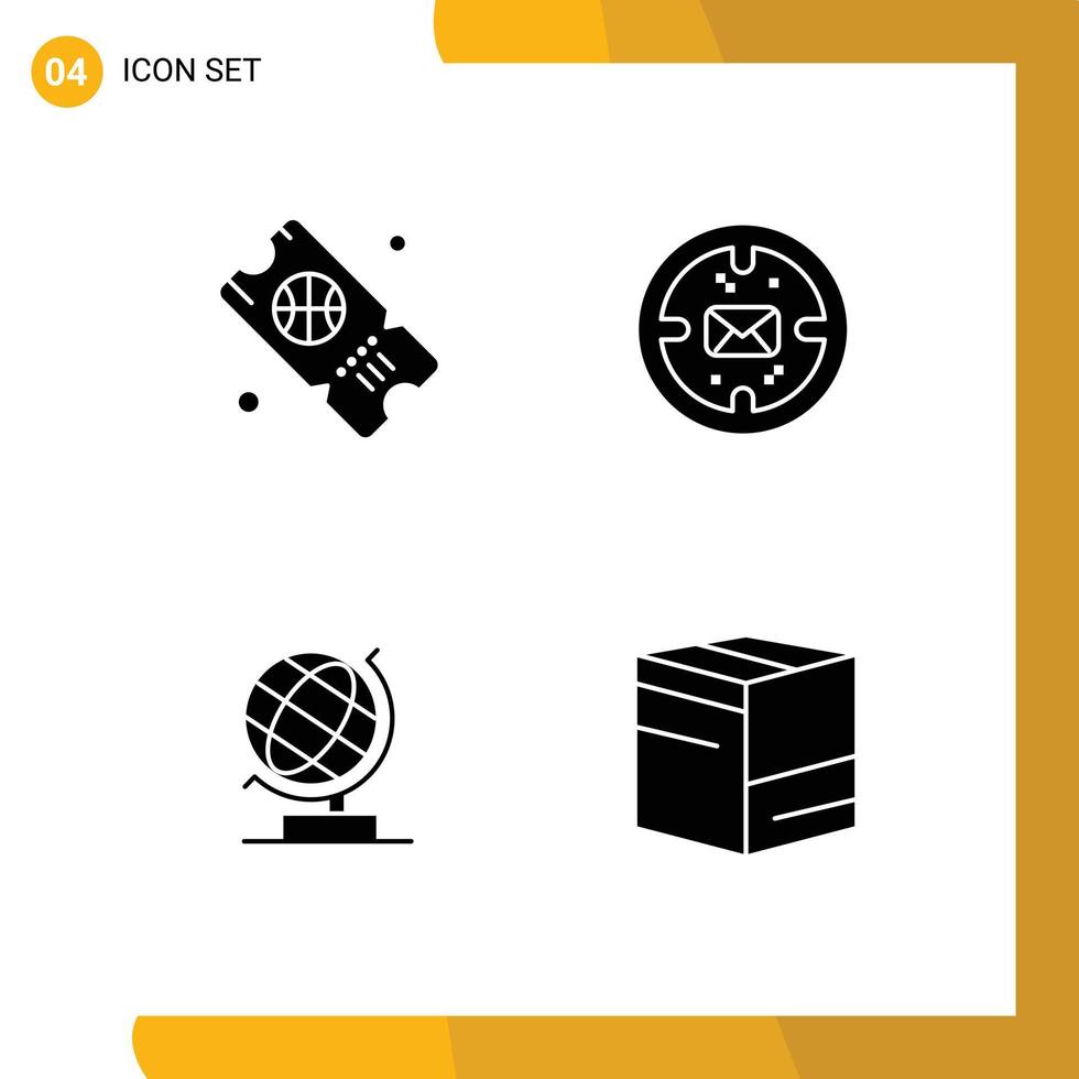 conjunto de moderno ui íconos símbolos señales para baloncesto globo negocio correo caja editable vector diseño elementos