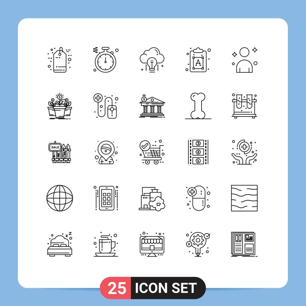 25 Creative Icons Modern Signs and Symbols of man text idea font creative Editable Vector Design Elements