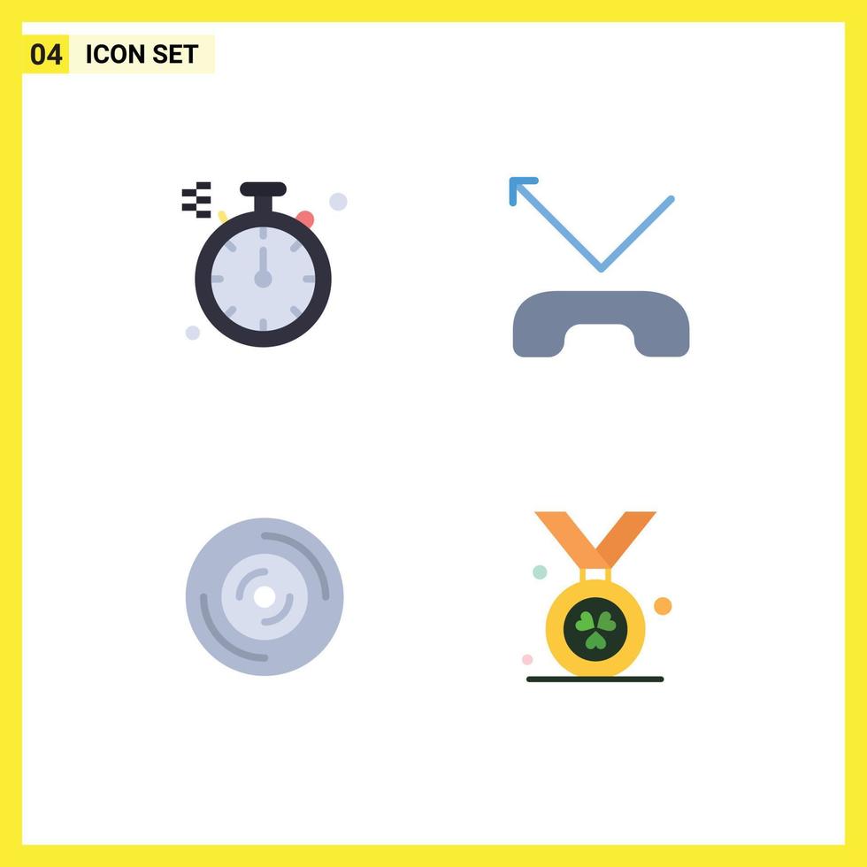 Pack of 4 Modern Flat Icons Signs and Symbols for Web Print Media such as compass cd call disc madel Editable Vector Design Elements