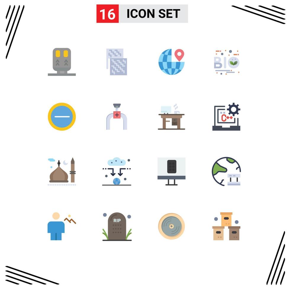 Set of 16 Modern UI Icons Symbols Signs for interface nature material ecology bio Editable Pack of Creative Vector Design Elements