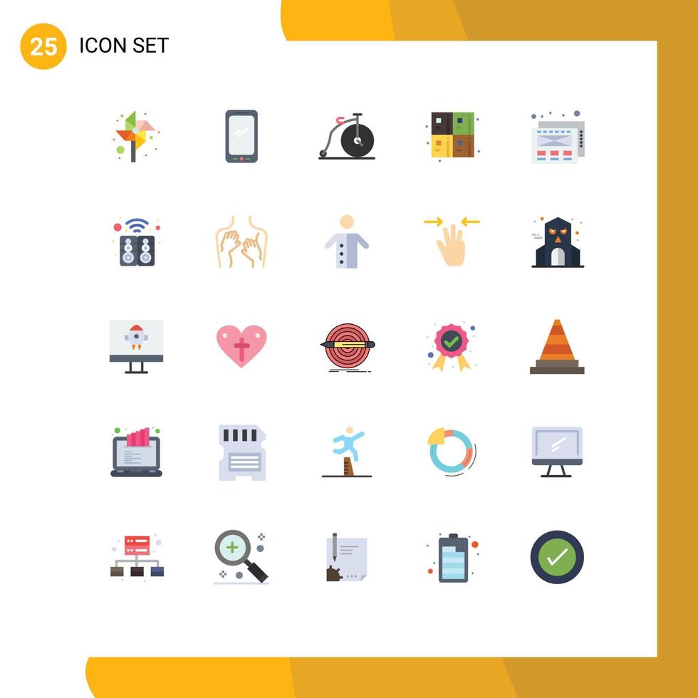 25 Flat Color concept for Websites Mobile and Apps web formula bike education back to school Editable Vector Design Elements