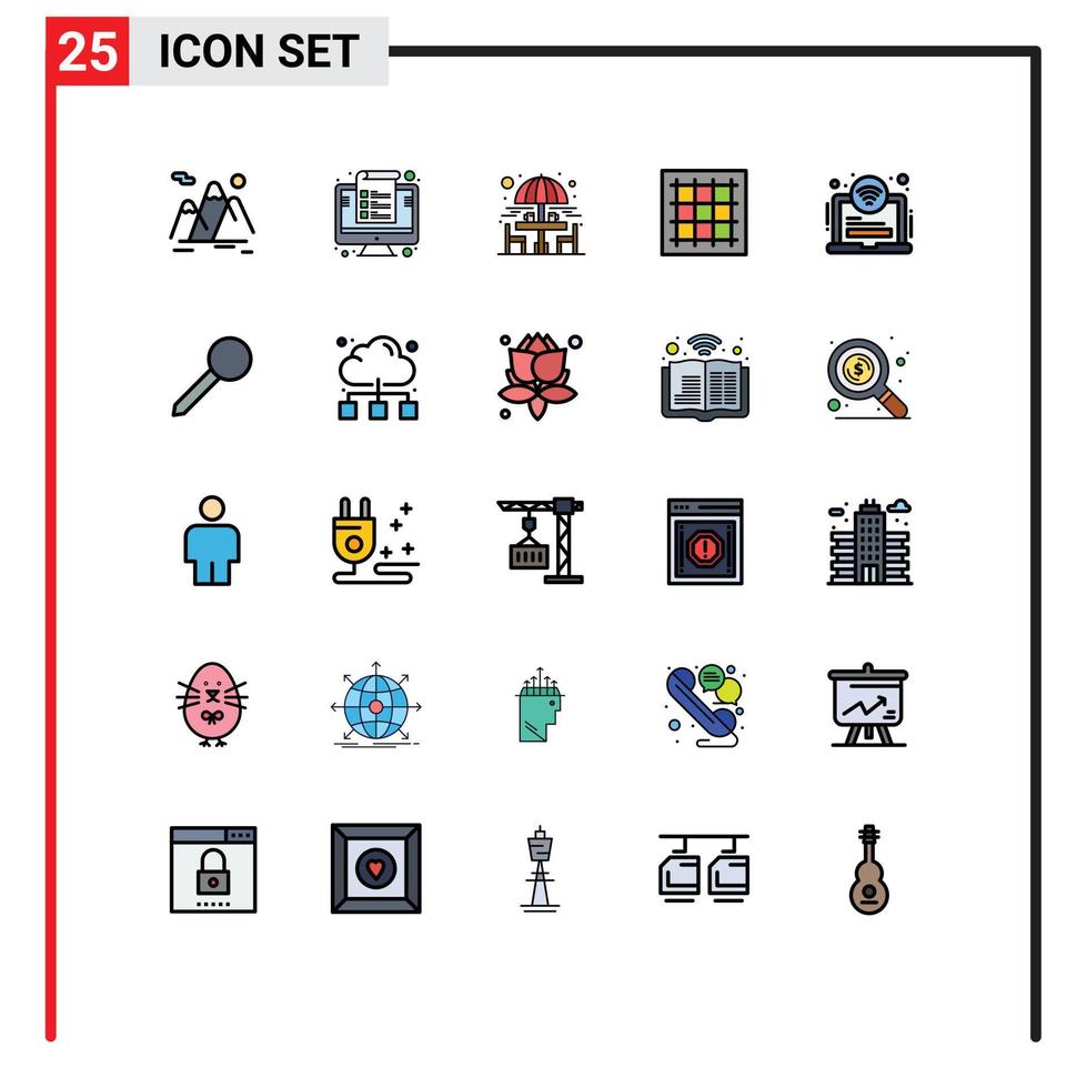 25 Creative Icons Modern Signs and Symbols of area graph management grid garden Editable Vector Design Elements
