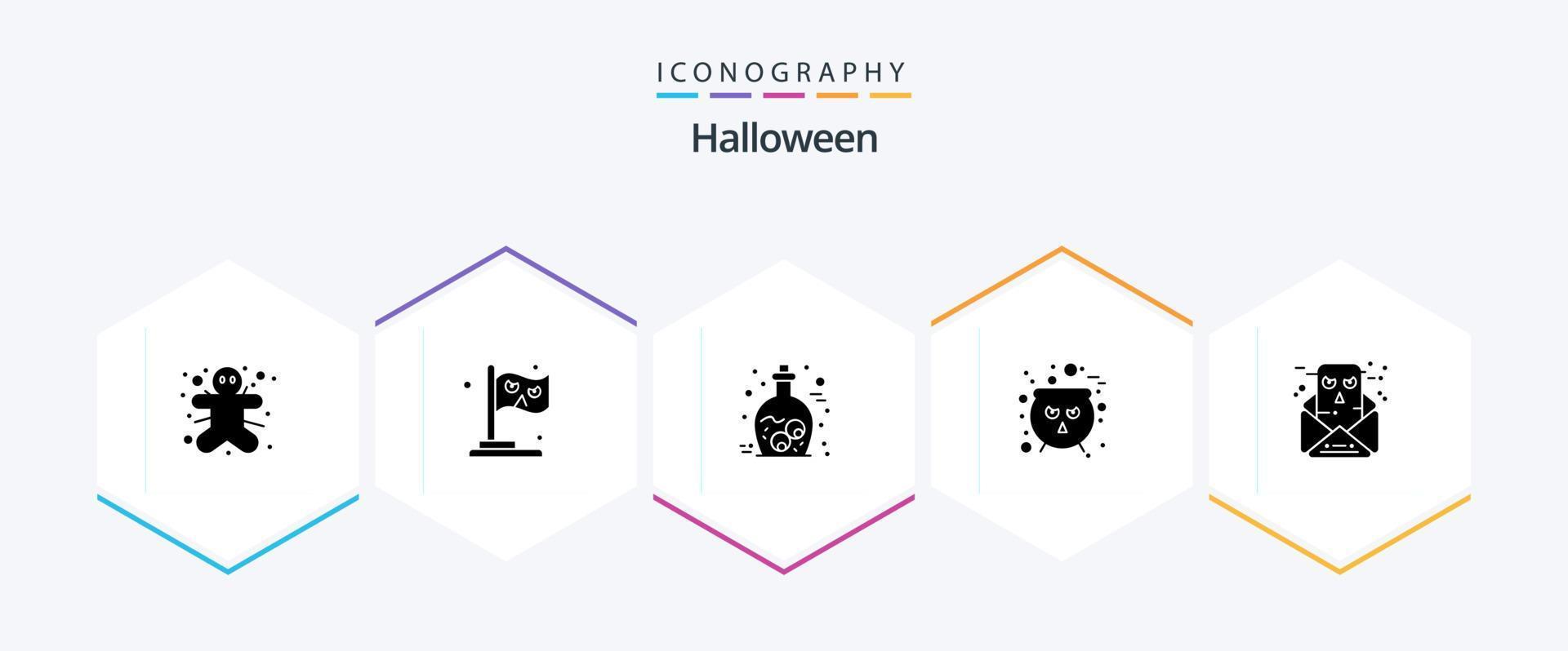 Halloween 25 Glyph icon pack including communication. scary. eye. halloween. board vector