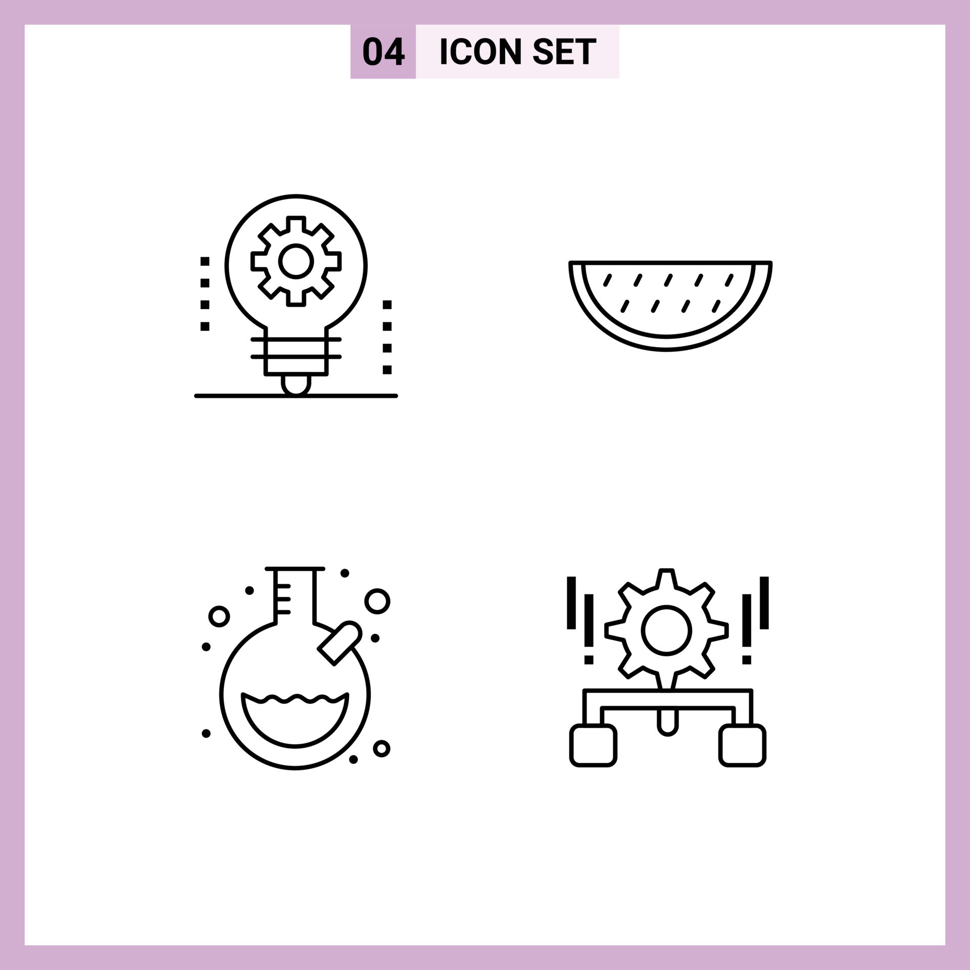 Pictogram Set of 4 Simple Filledline Flat Colors of ai laboratory light  bulb melon tube Editable Vector Design Elements 19718406 Vector Art at  Vecteezy