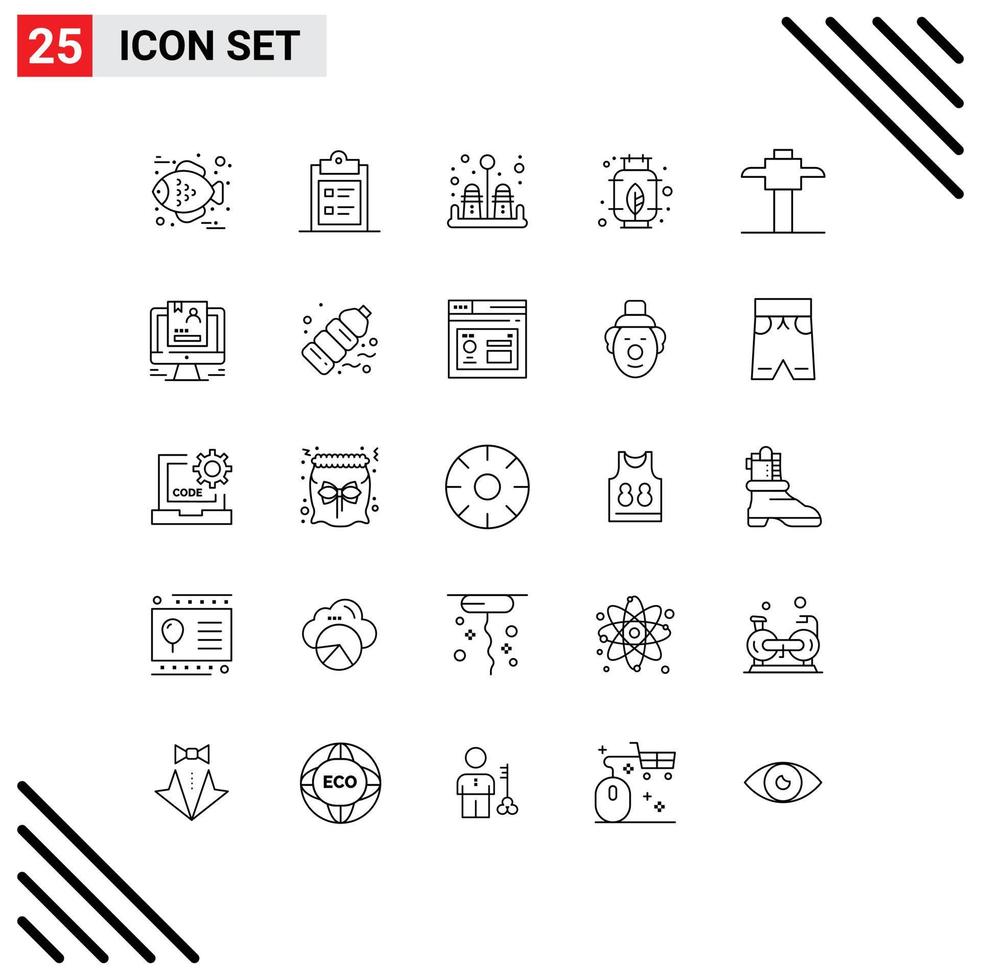 Line Pack of 25 Universal Symbols of user resume salt pick power Editable Vector Design Elements