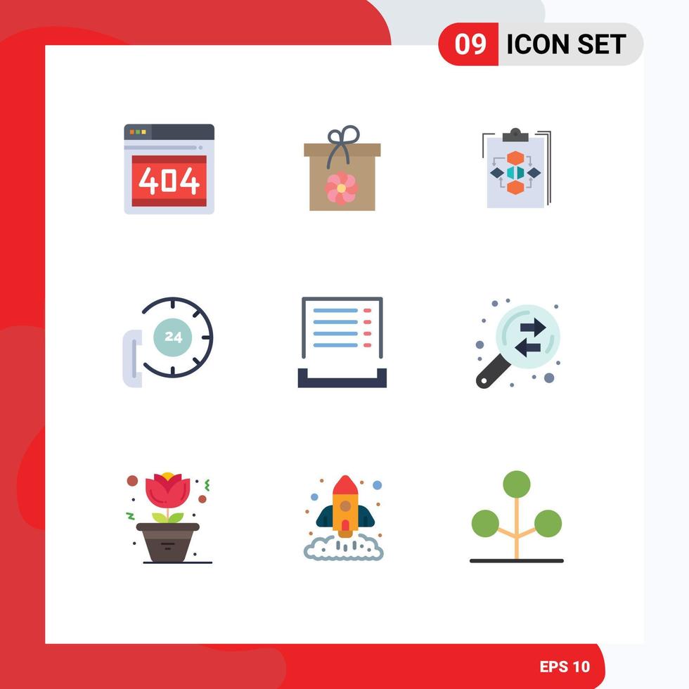 Universal Icon Symbols Group of 9 Modern Flat Colors of communication call clipboard workflow process Editable Vector Design Elements