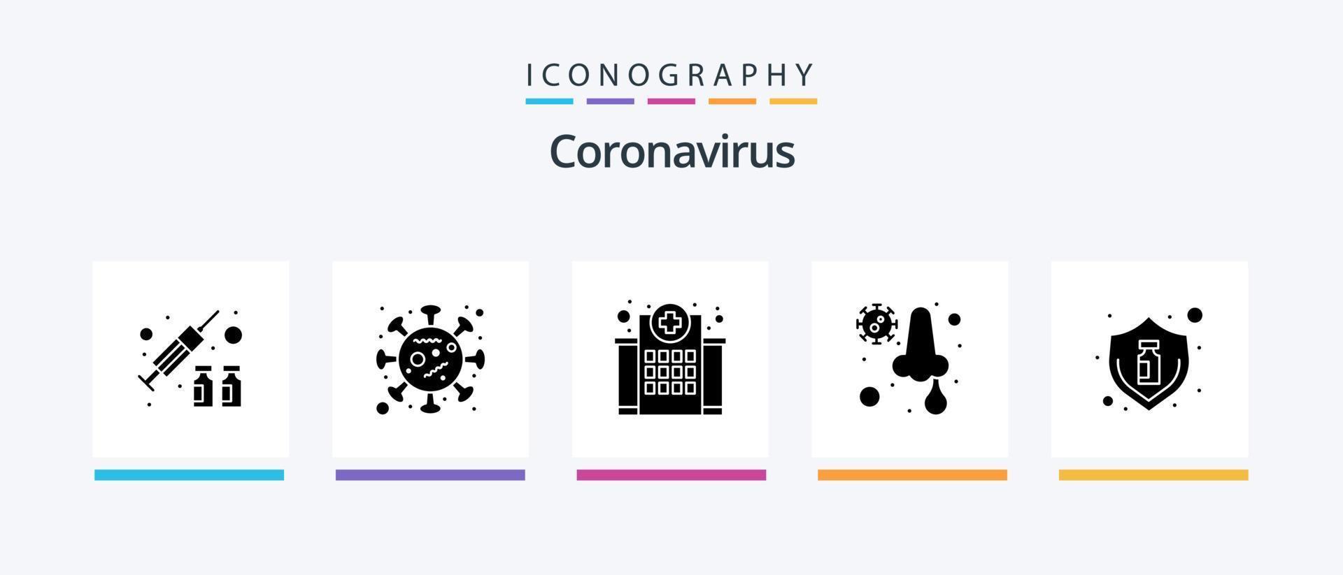 coronavirus glifo 5 5 icono paquete incluso gripe. nariz. edificio. frío. enfermería. creativo íconos diseño vector