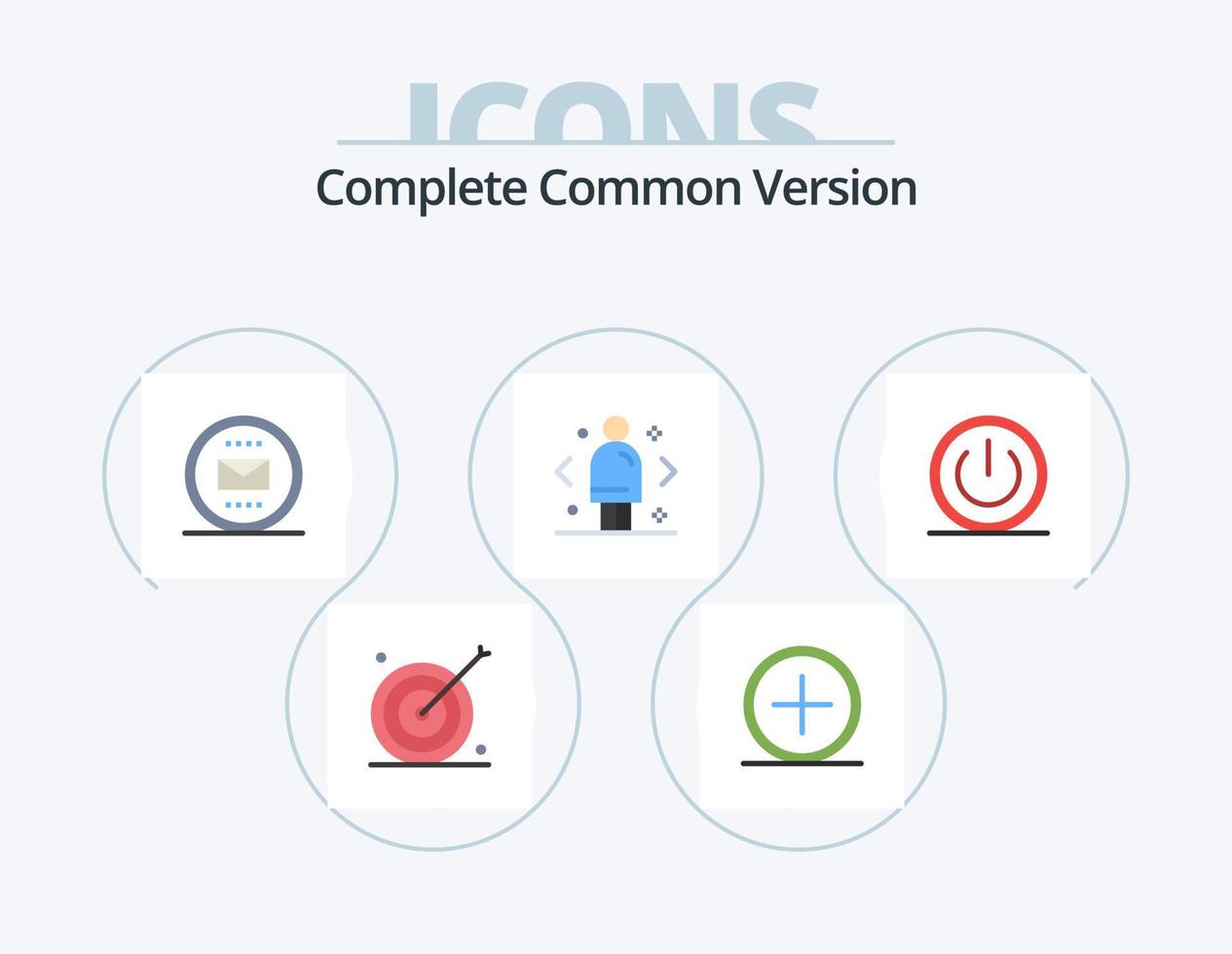 Complete Common Version Flat Icon Pack 5 Icon Design. decision. business. new. mail. envelope vector