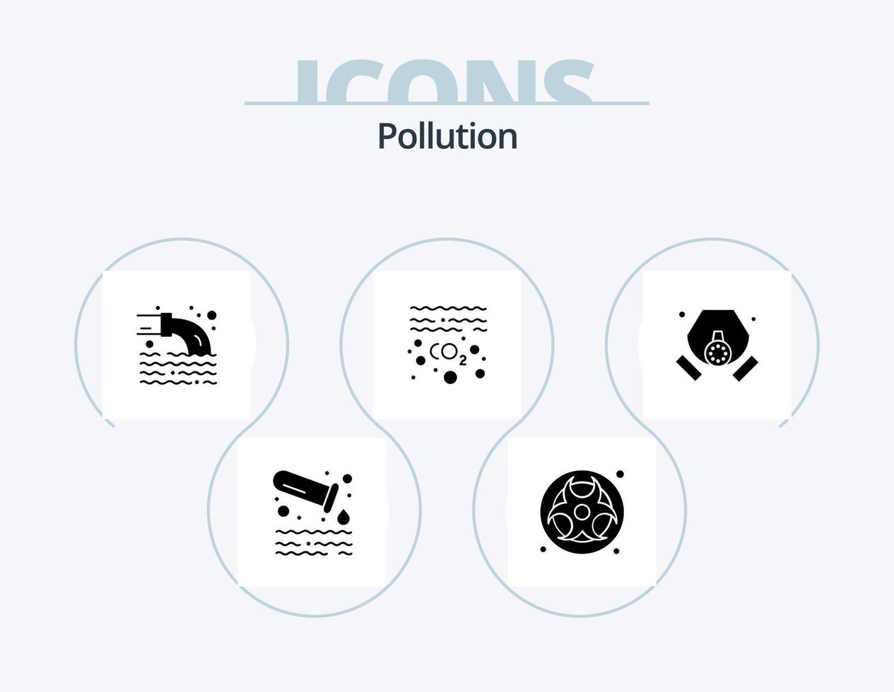 Pollution Glyph Icon Pack 5 Icon Design. mask. co. pipe. pollution. gas vector
