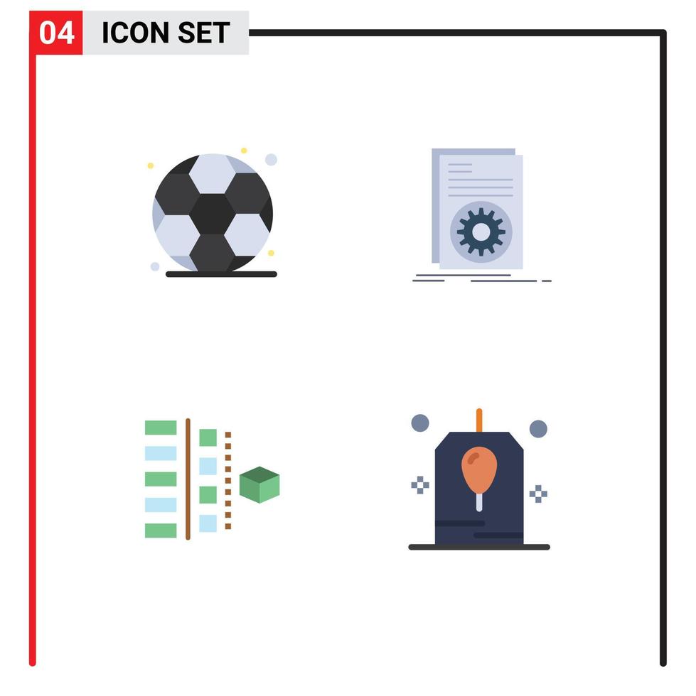 User Interface Pack of 4 Basic Flat Icons of sport phases code running planning Editable Vector Design Elements