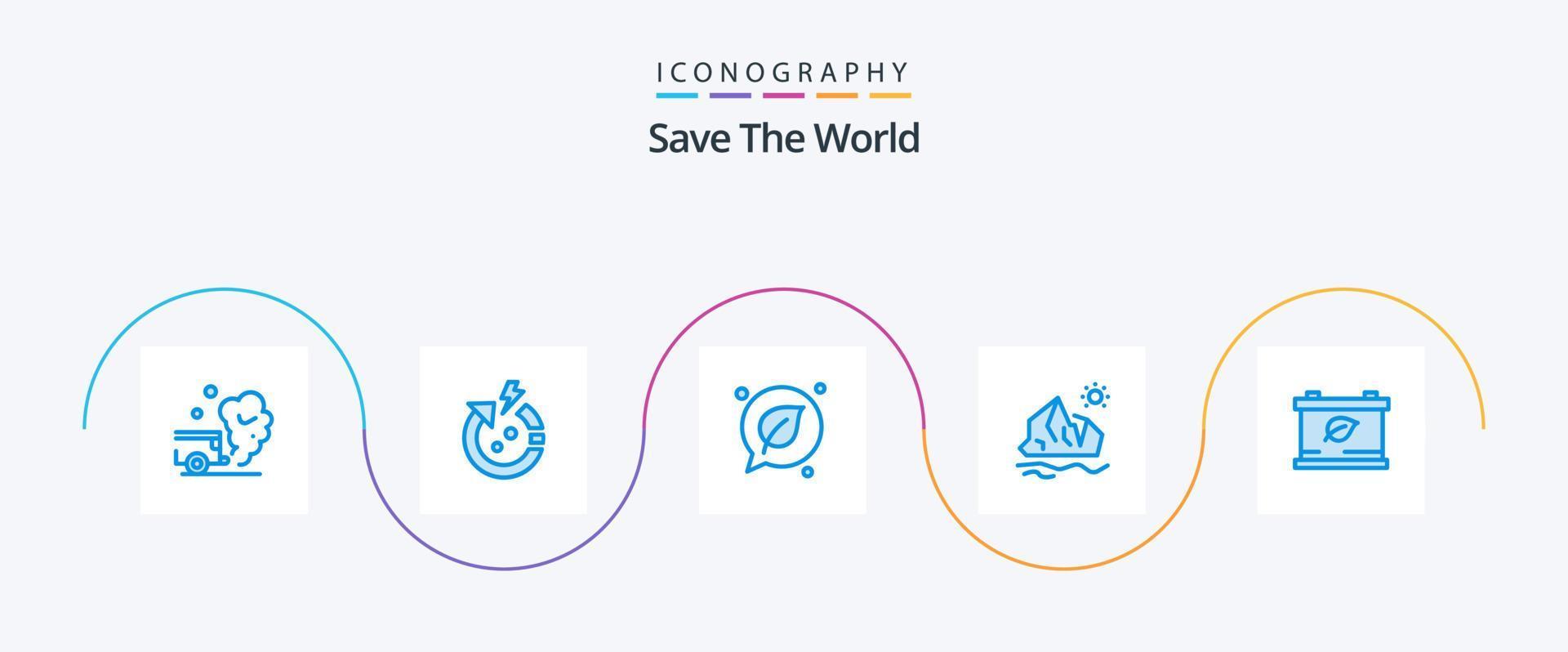 salvar el mundo azul 5 5 icono paquete incluso derritiendo. hielo. mundo. ambiente. salvar vector