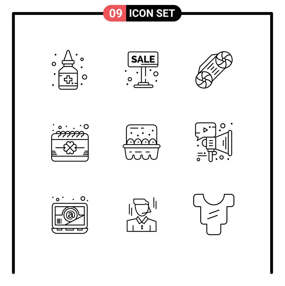 9 Universal Outline Signs Symbols of baking festival for sale event calendar Editable Vector Design Elements