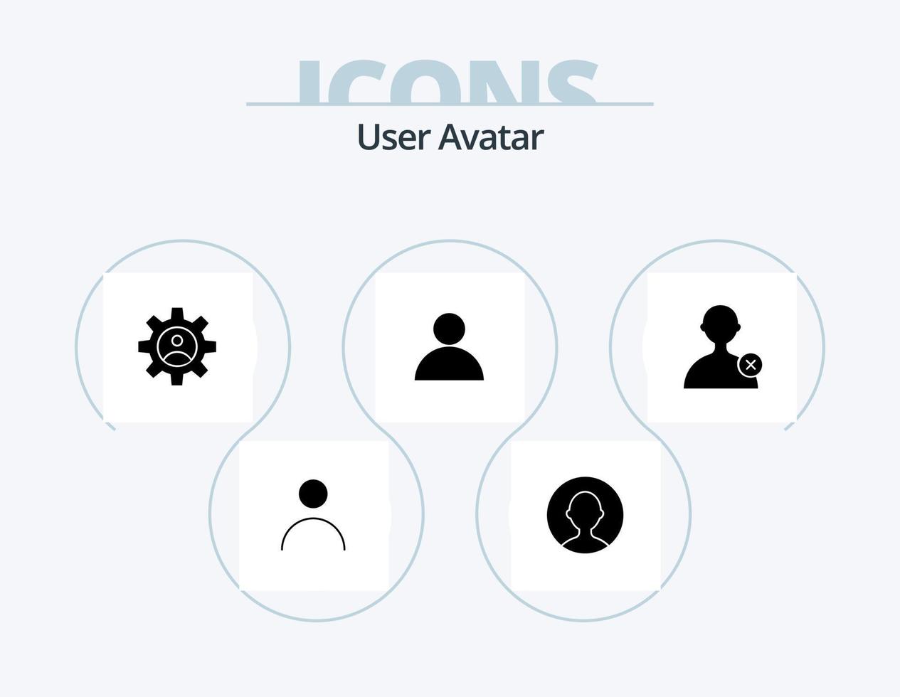 User Glyph Icon Pack 5 Icon Design. . man. controls. delete. avatar vector