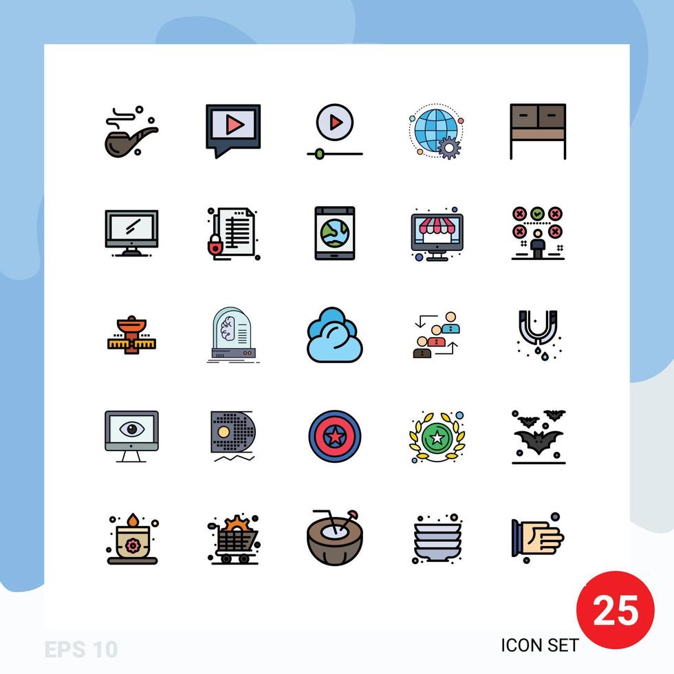 25 Creative Icons Modern Signs and Symbols of interior multiplayer gadgets globe online Editable Vector Design Elements