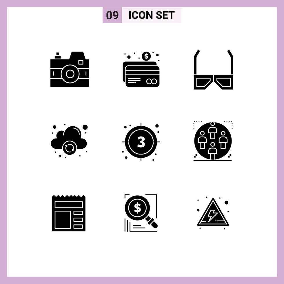 9 Creative Icons Modern Signs and Symbols of film online entertainment computing watch Editable Vector Design Elements