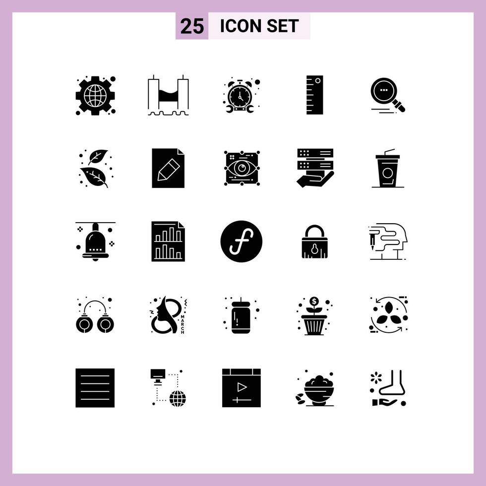 Set of 25 Modern UI Icons Symbols Signs for find ruler river measure repair Editable Vector Design Elements