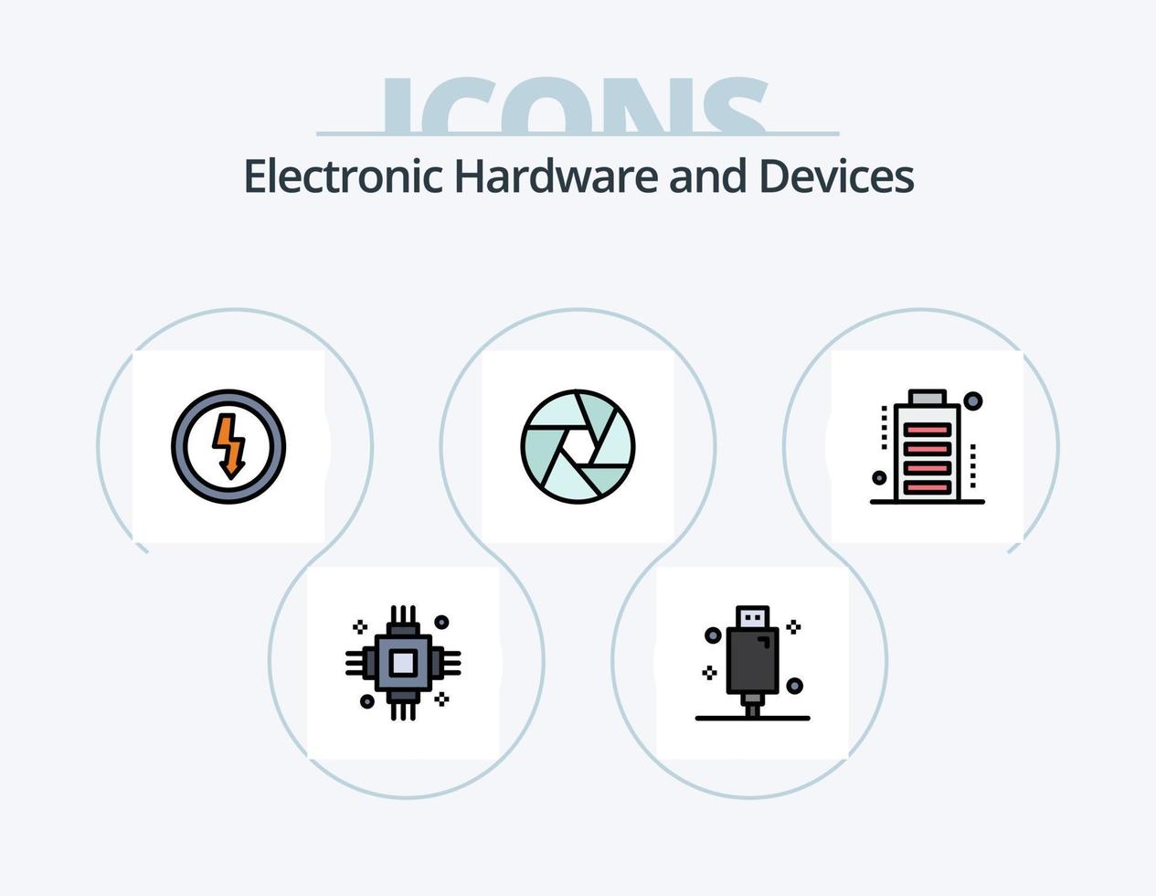 Devices Line Filled Icon Pack 5 Icon Design. technology. gadgets. floppy. devices. devices vector