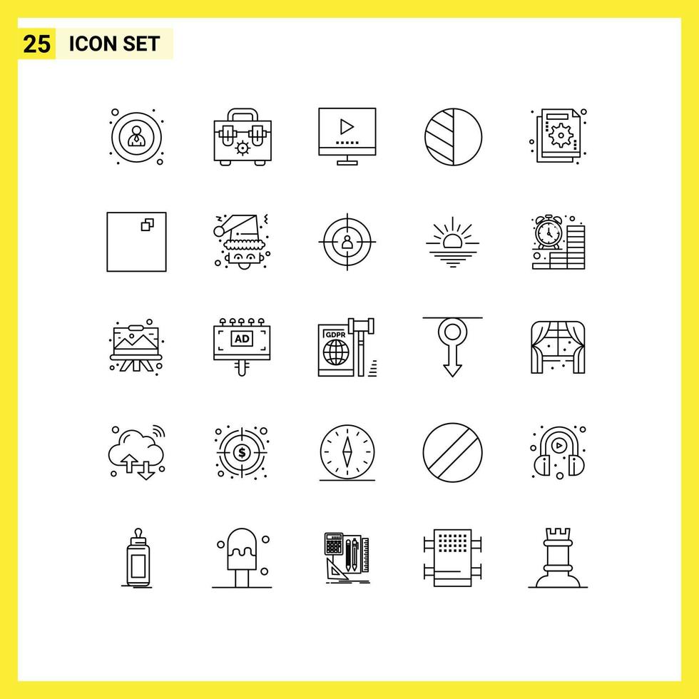 User Interface Pack of 25 Basic Lines of failure business technology analysis photo Editable Vector Design Elements