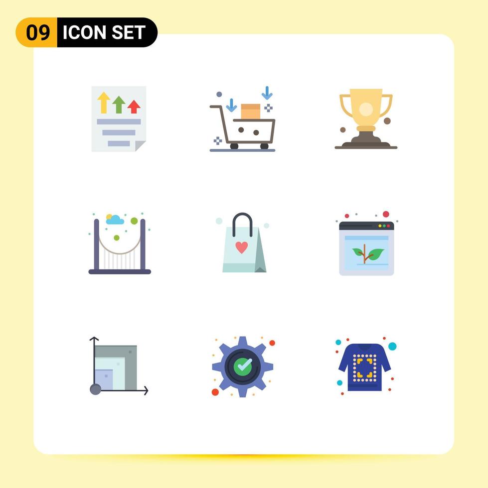 9 Creative Icons Modern Signs and Symbols of shopping bag parks emailing bridge prize Editable Vector Design Elements