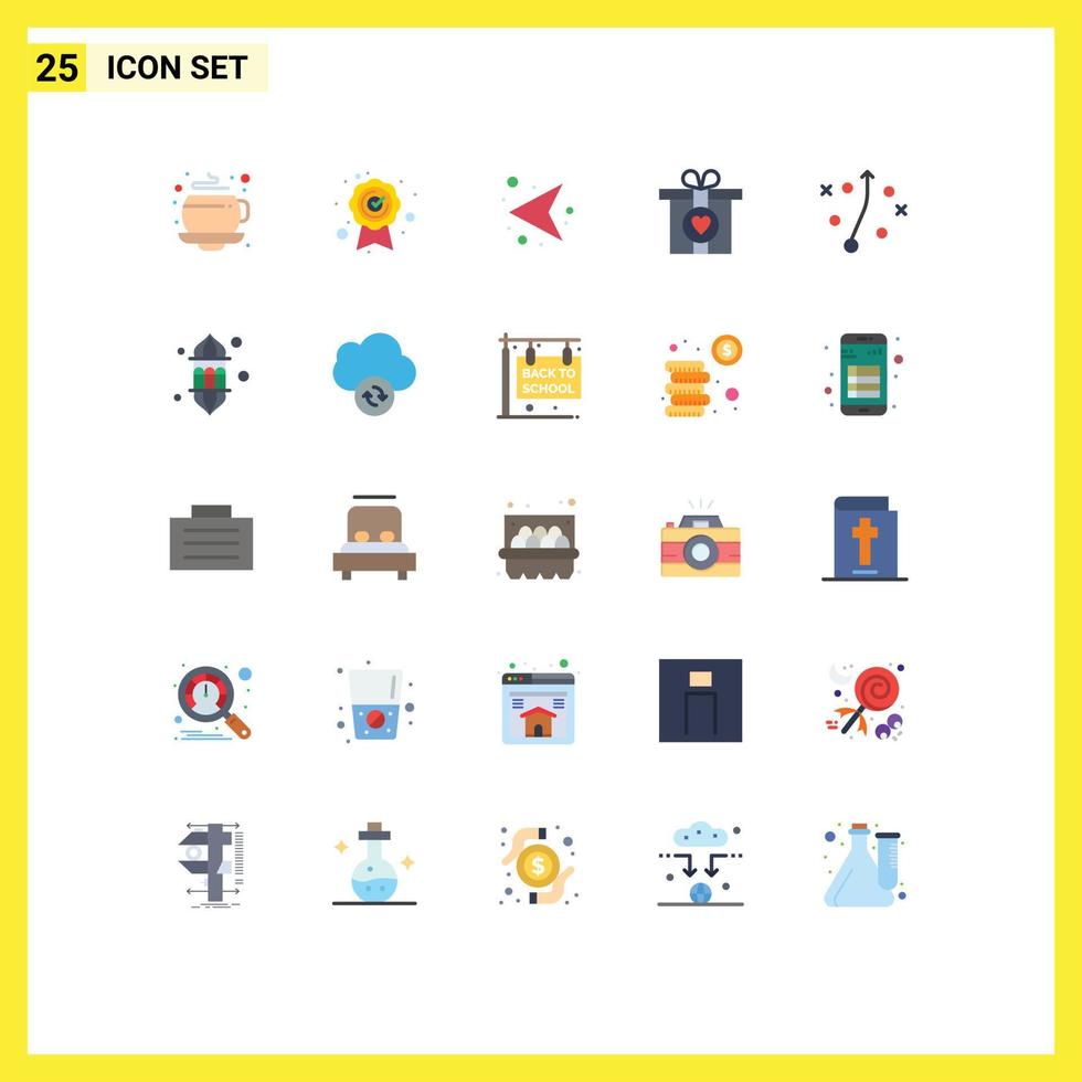 25 Universal Flat Colors Set for Web and Mobile Applications light strategy network plan present Editable Vector Design Elements