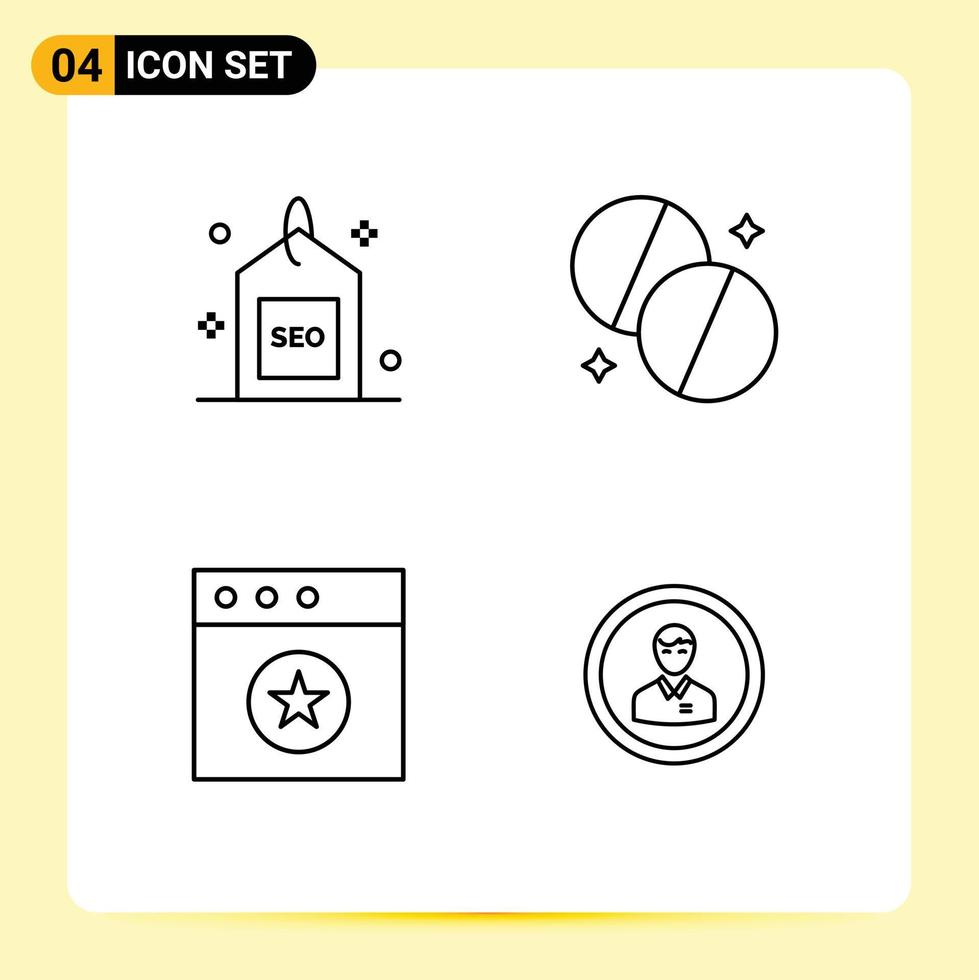 4 Creative Icons Modern Signs and Symbols of engine app search health mac Editable Vector Design Elements