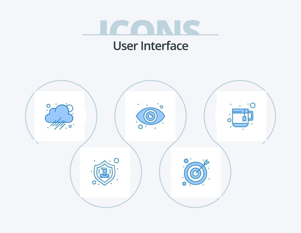 User Interface Blue Icon Pack 5 Icon Design. . tea. rainy. mug. view vector