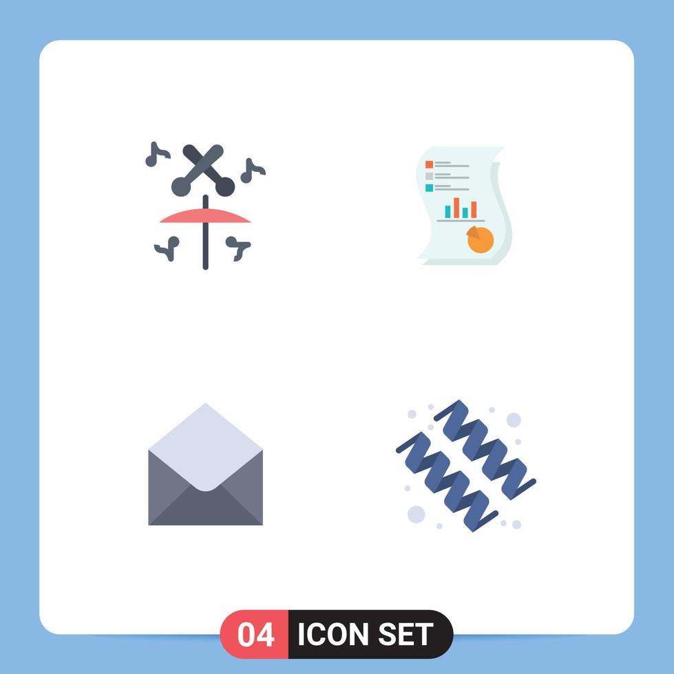 4 Creative Icons Modern Signs and Symbols of drum report audit data email Editable Vector Design Elements