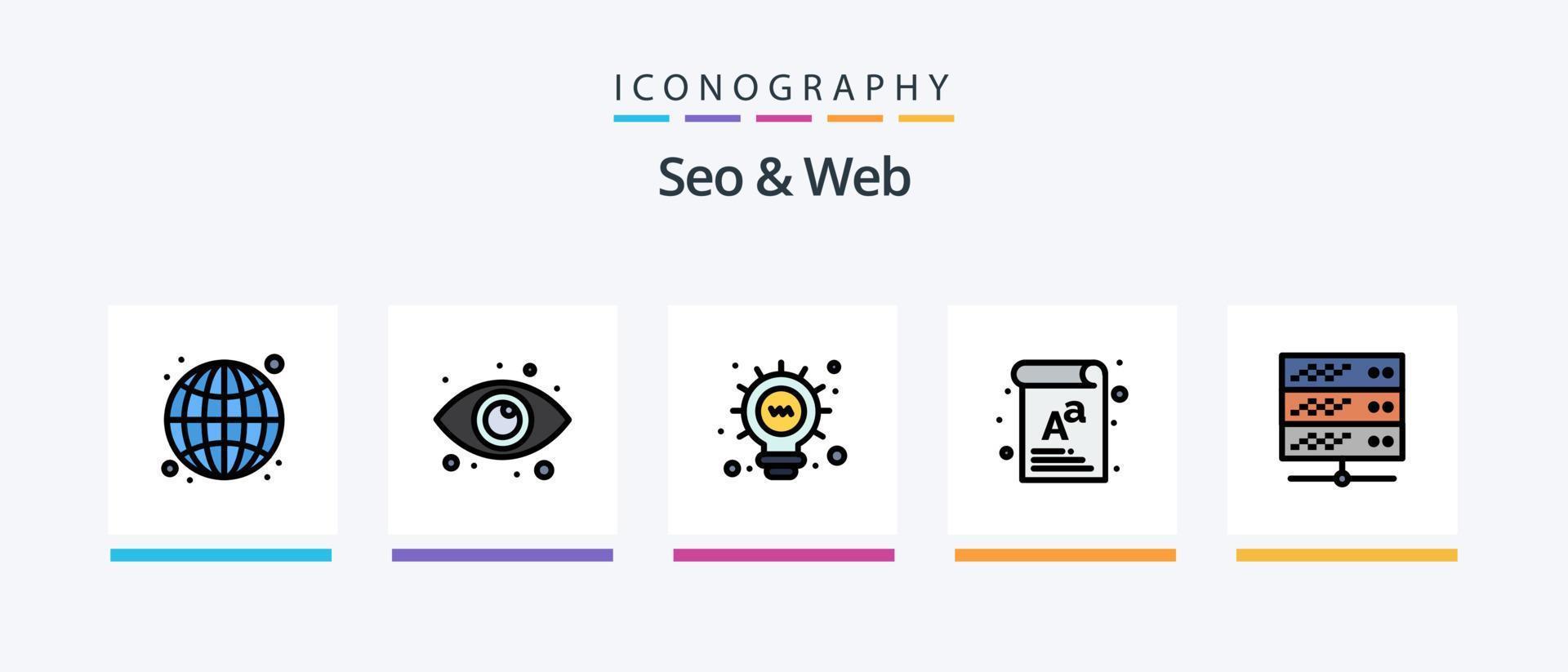 seo y web línea lleno 5 5 icono paquete incluso . usuario. objetivo. creativo íconos diseño vector