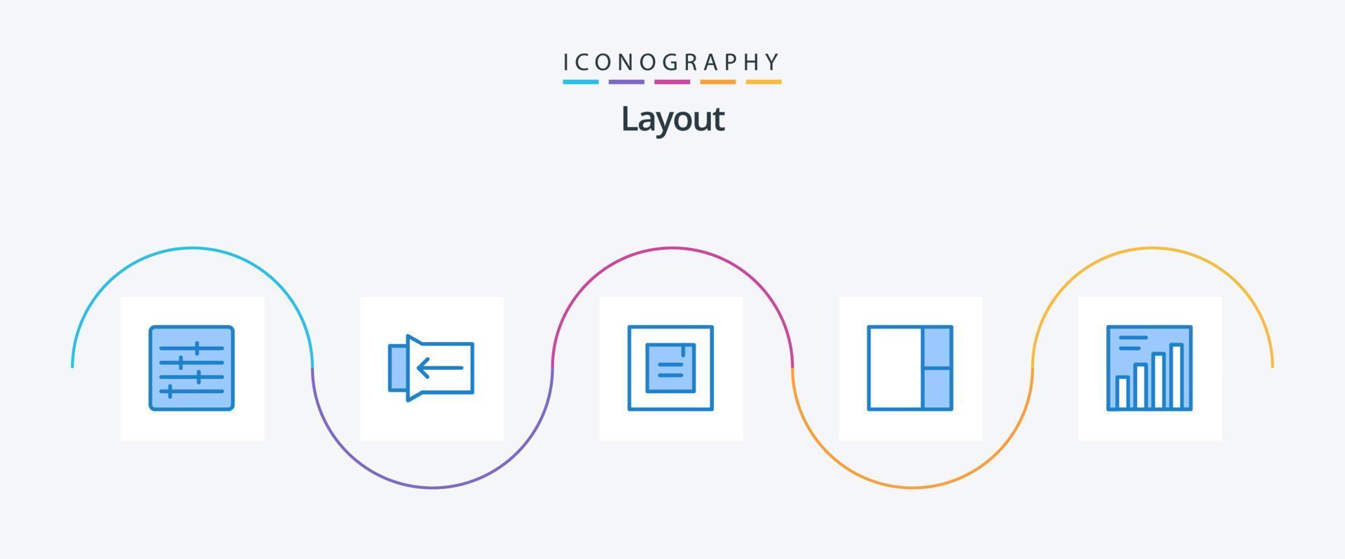 Layout Blue 5 Icon Pack Including . window. graph vector