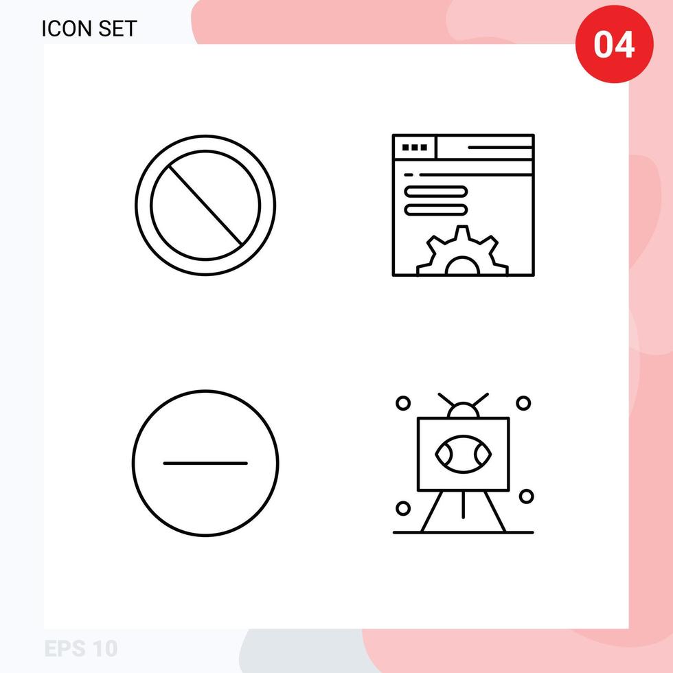 User Interface Pack of 4 Basic Filledline Flat Colors of interface delete user setting football Editable Vector Design Elements