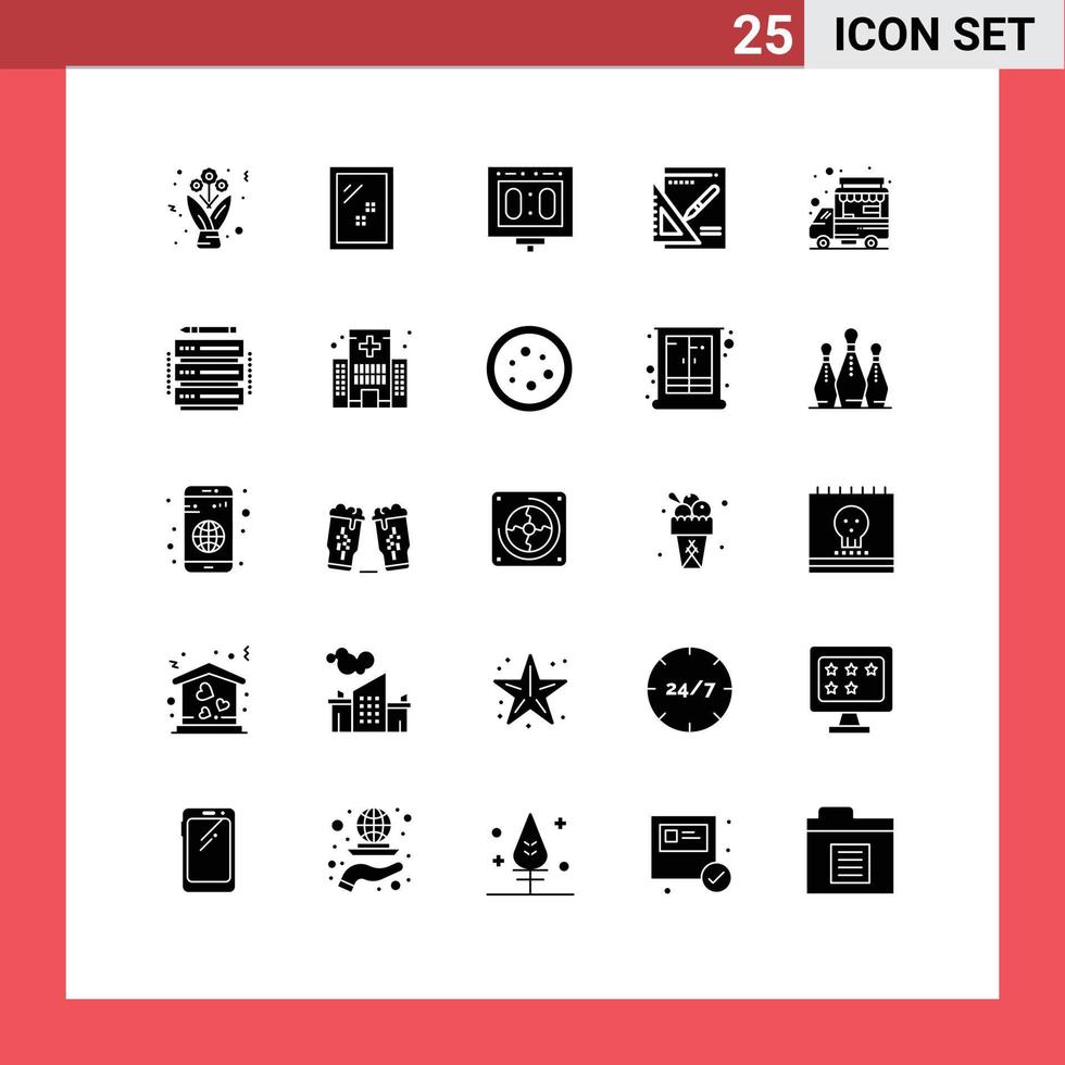 conjunto de 25 moderno ui íconos símbolos señales para coche presentación competencia diseño estadio editable vector diseño elementos