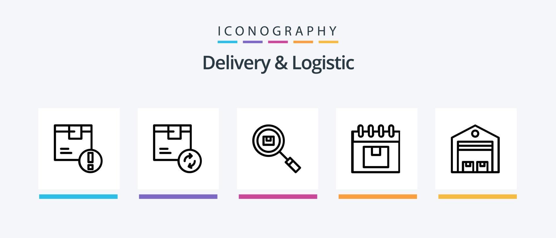 Delivery And Logistic Line 5 Icon Pack Including location. delivery. shipping. product. delivery. Creative Icons Design vector