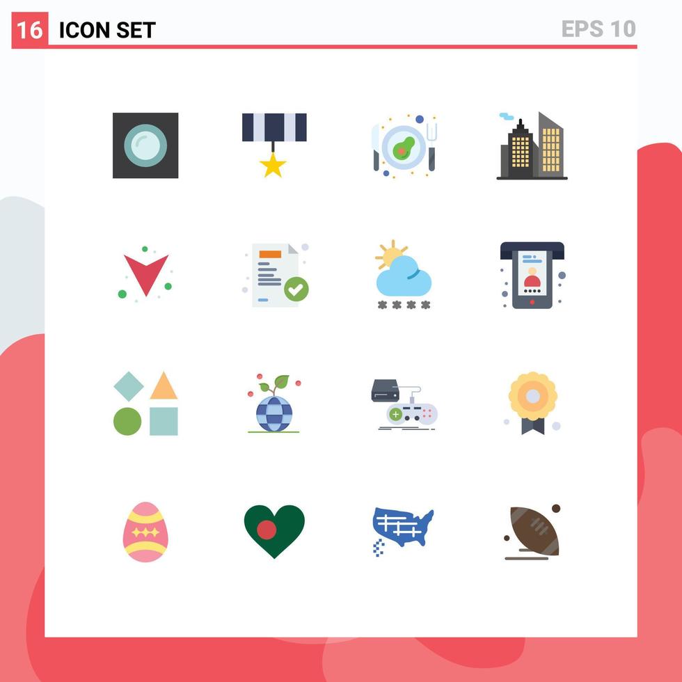 16 Flat Color concept for Websites Mobile and Apps medical down bacon arrow business Editable Pack of Creative Vector Design Elements