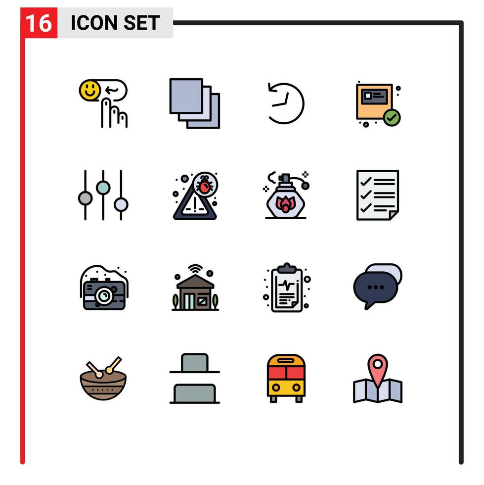 Set of 16 Modern UI Icons Symbols Signs for tuning controls twitter shopping ecommerce Editable Creative Vector Design Elements