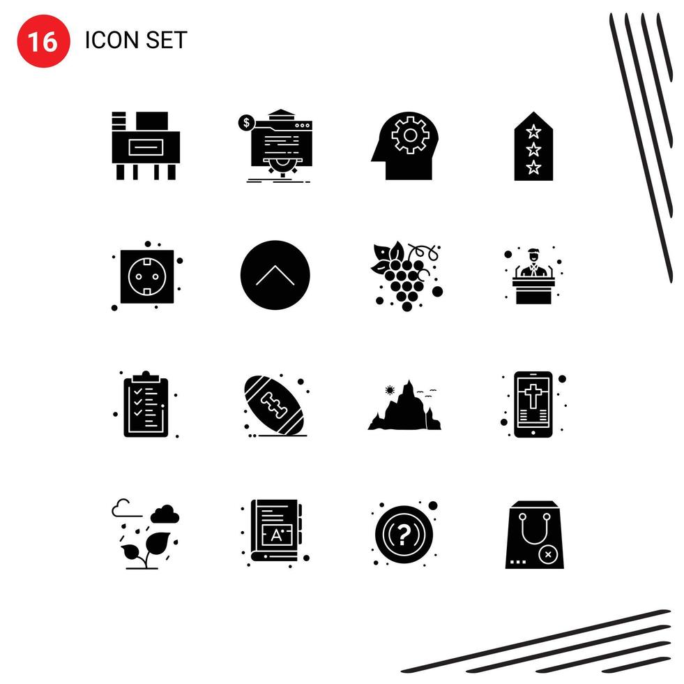 Stock Vector Icon Pack of 16 Line Signs and Symbols for eco three head tag rank Editable Vector Design Elements