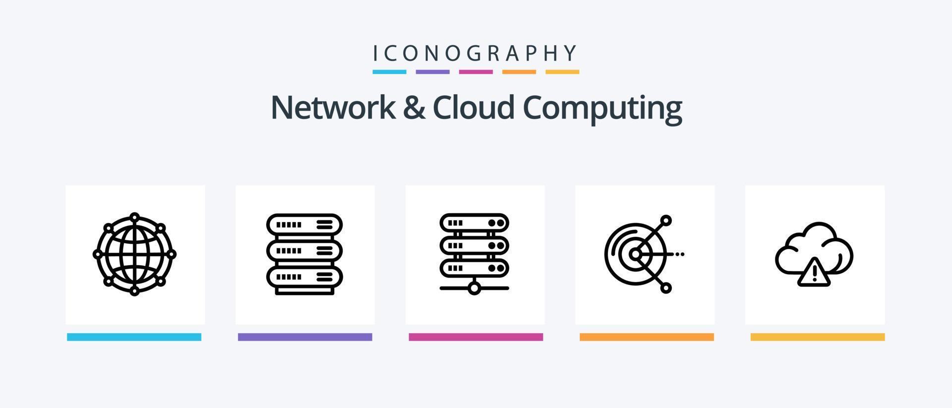 red y nube informática línea 5 5 icono paquete incluso tecnologia ordenador portátil. proteccion. tecnología. red. creativo íconos diseño vector