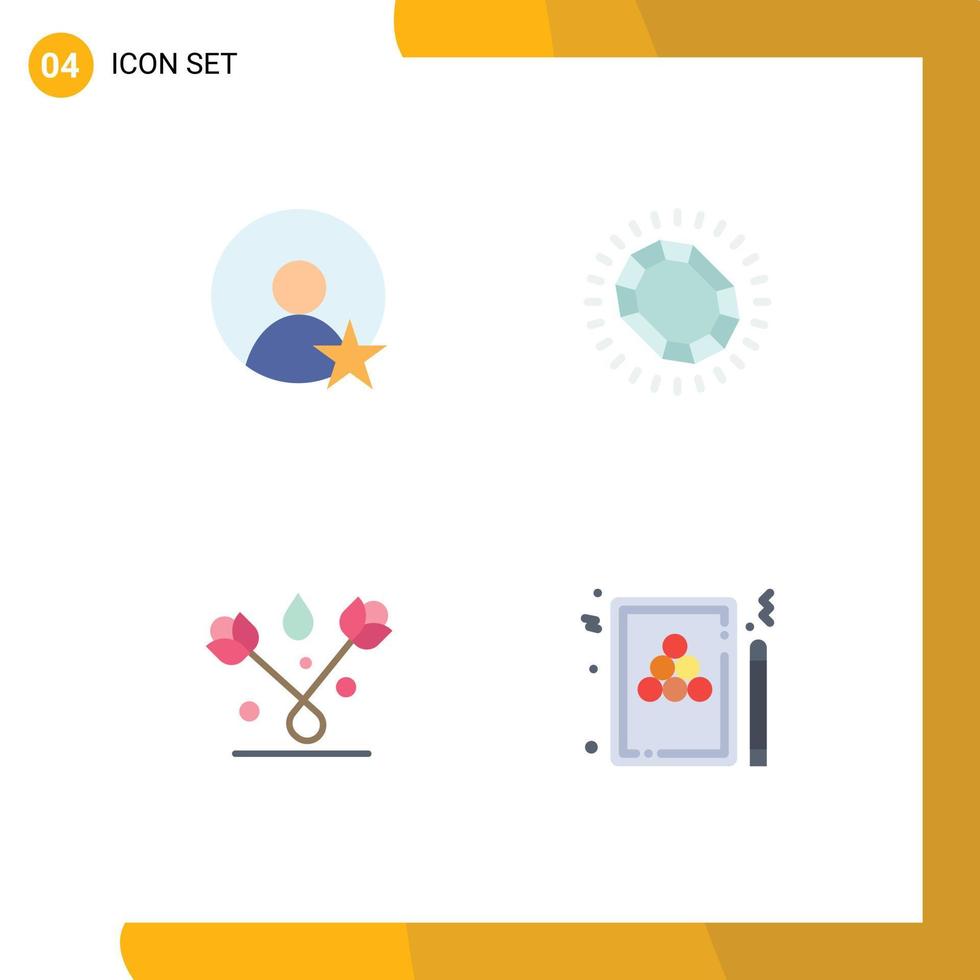 Set of 4 Modern UI Icons Symbols Signs for rating easter fashion loop tulip Editable Vector Design Elements