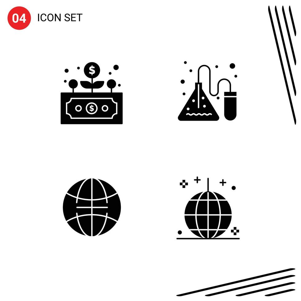 Pictogram Set of Simple Solid Glyphs of business globe grow science celebration Editable Vector Design Elements