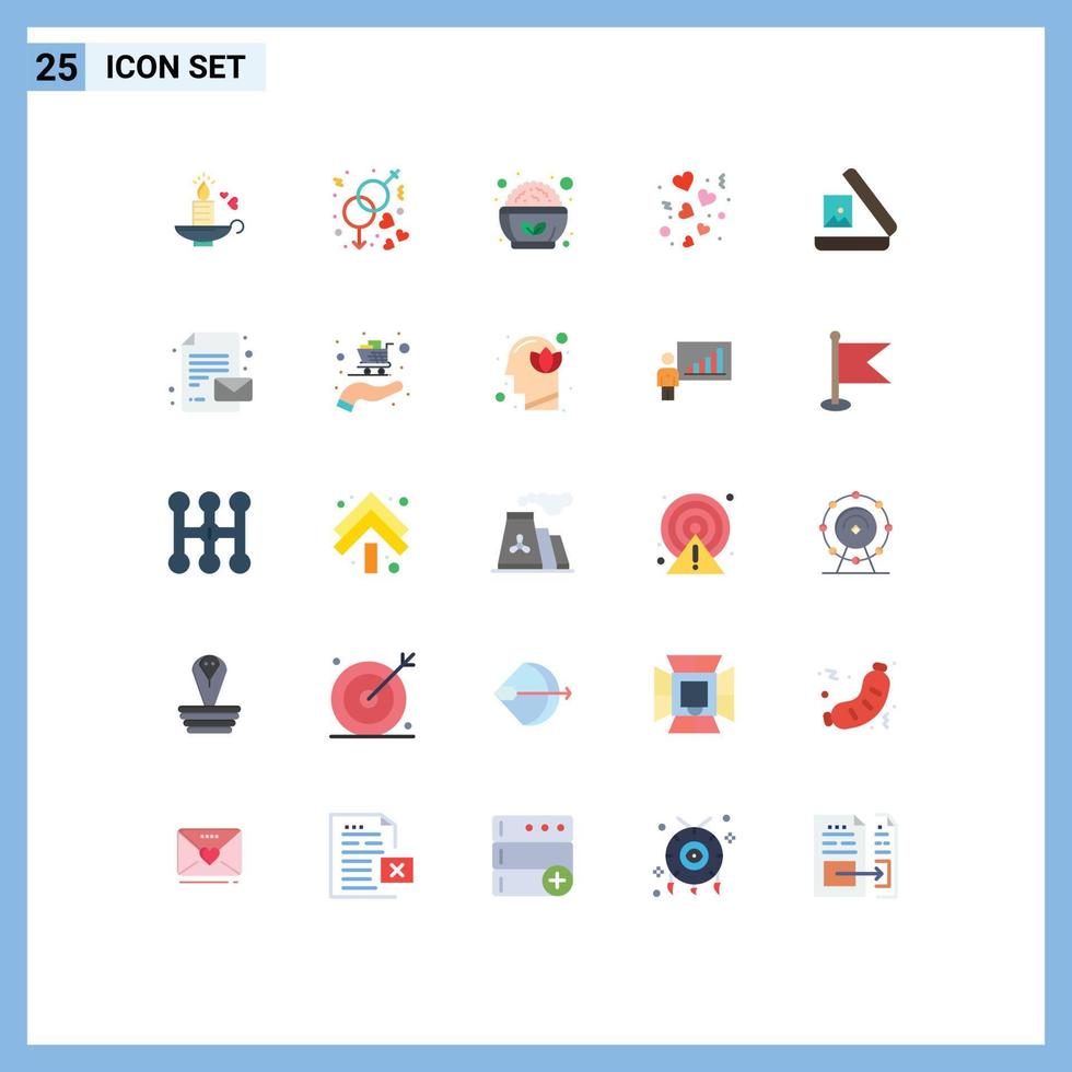 Set of 25 Modern UI Icons Symbols Signs for image valentines food love day Editable Vector Design Elements