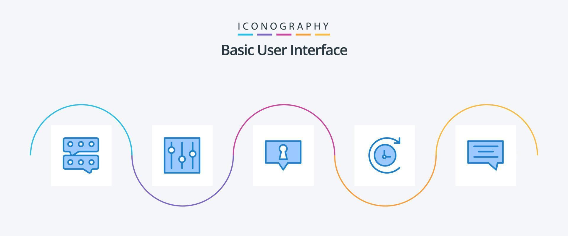 básico azul 5 5 icono paquete incluso . mensaje. burbuja. charlar. hora máquina vector