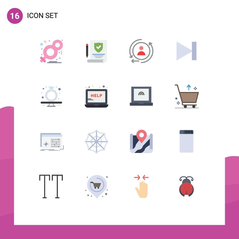 Stock Vector Icon Pack of 16 Line Signs and Symbols for present present digital next forward Editable Pack of Creative Vector Design Elements