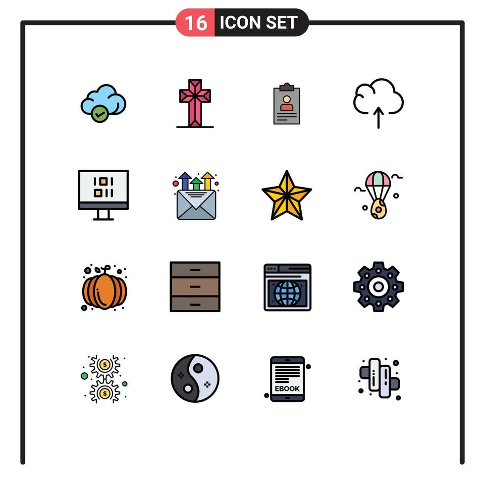 16 Creative Icons Modern Signs and Symbols of data upload resume data cv Editable Creative Vector Design Elements